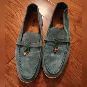 Loro Piana Summer Charms Walk Suede Loafers